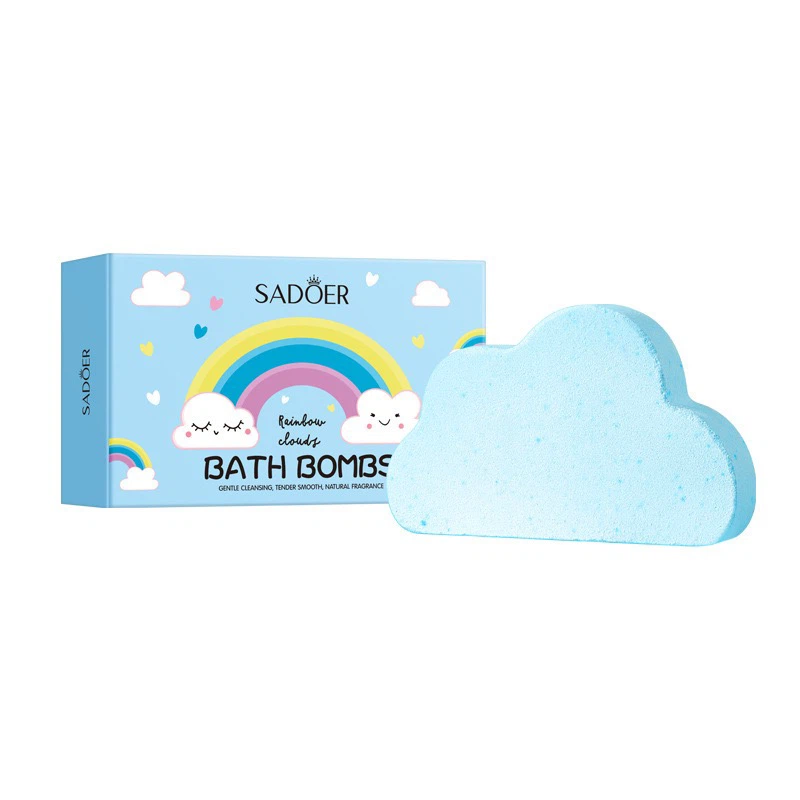 SADOER Cloud‑Shaped Rainbow Bath Bombs 100g